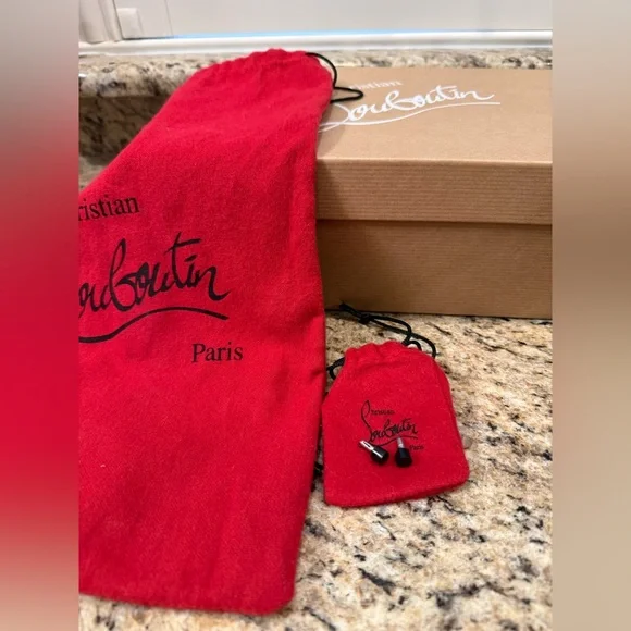 Christian Louboutin LoubiGirl 100 Black Leather Heels Size 41 - Picture 12 of 13